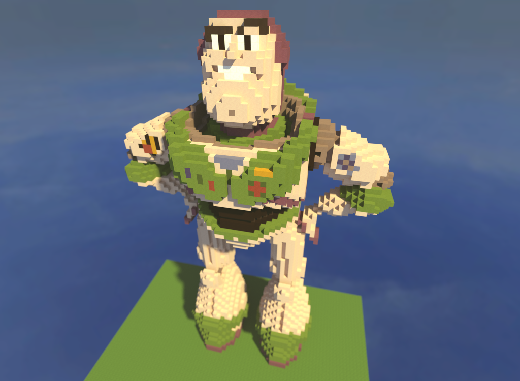 Buzz 259: I Made A Giant Minecraft Buzz Lightyear Sculpture.